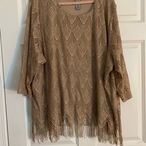 Plus size dress tunic.  Gold.